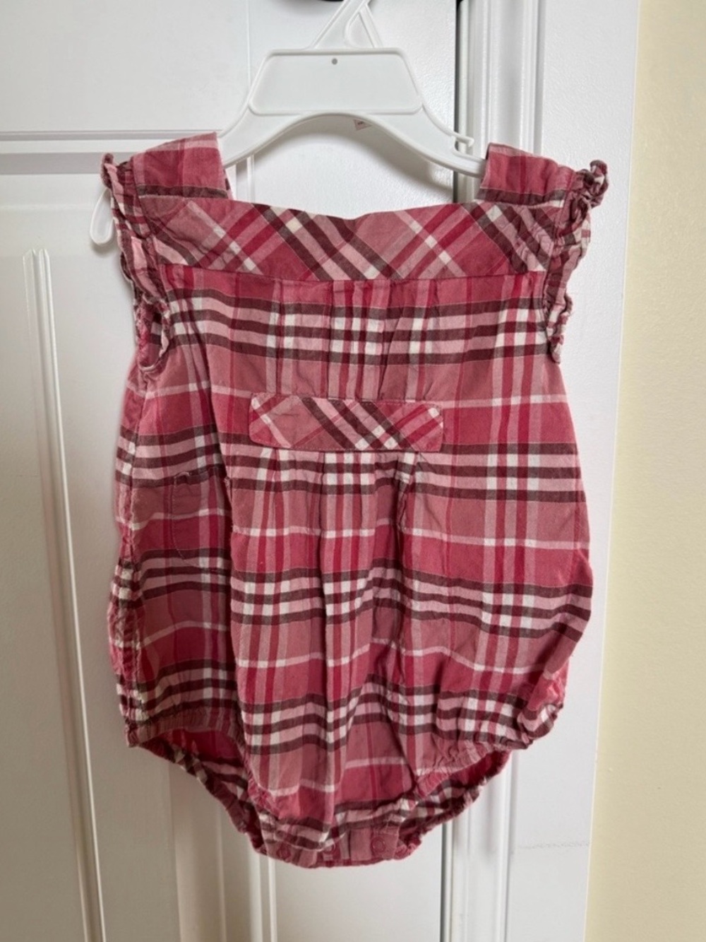 Burberry Pink Plaid baby girl romper 18-24 months nwot
